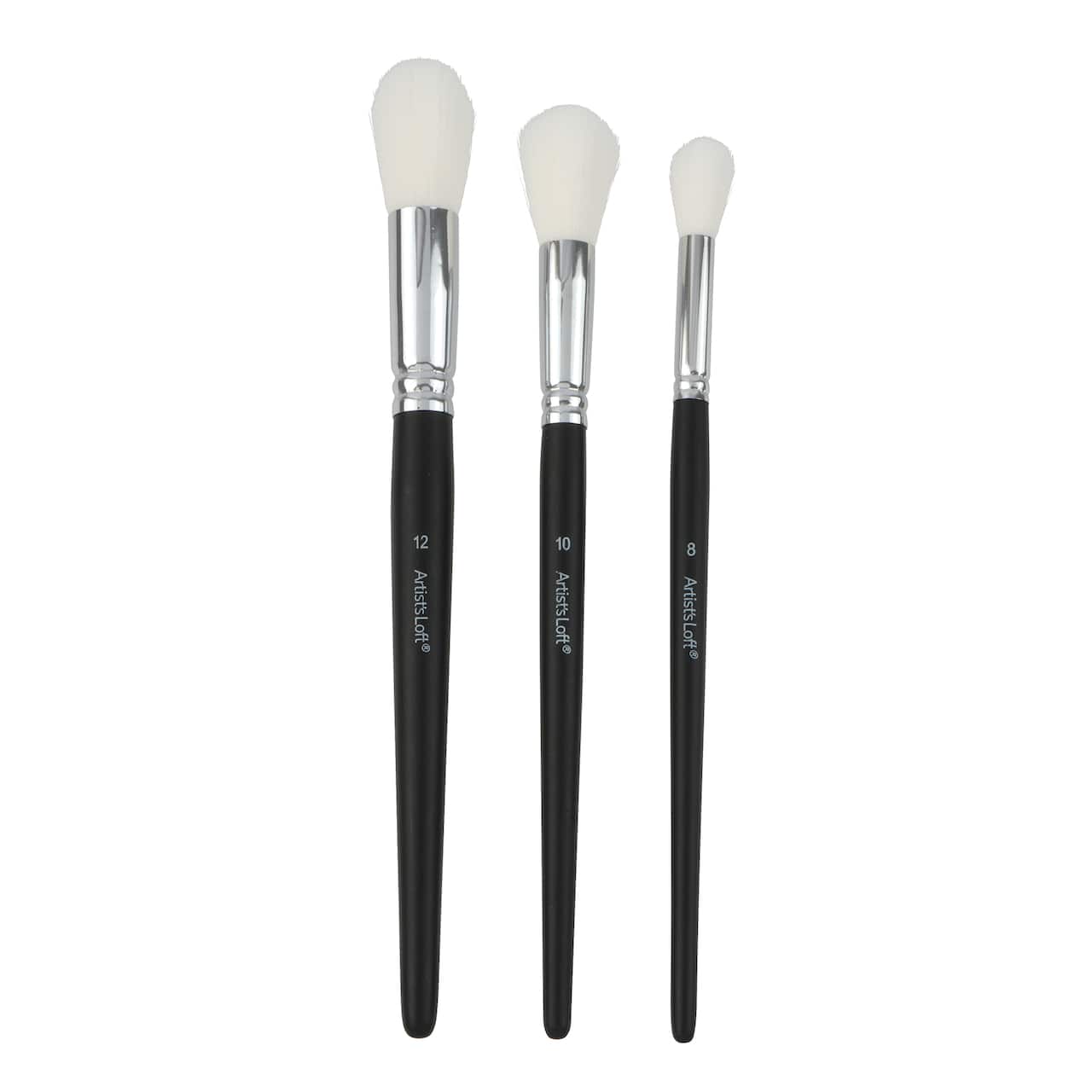 6 Pack: Oval Mop White Taklon 3 Piece Mixed Media Brush Set by Artist's Loft®